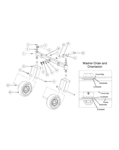 Front Caster Assembly Diagram and Parts List for M50-KHS 53AB5BBP750-23HP-OHV Cub Cadet Lawn Tractor